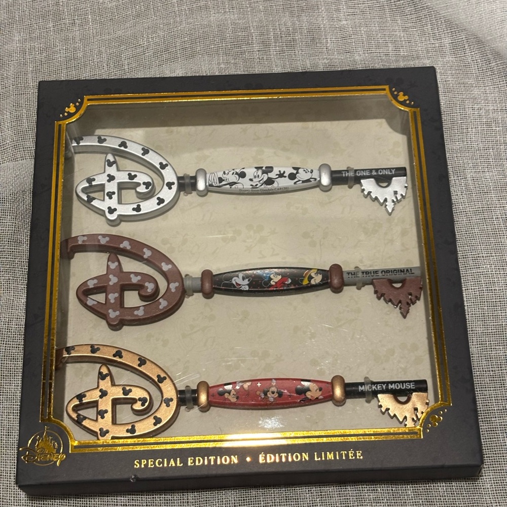 Disney SPECIAL EDITION Key Set Mickey Mouse 3 Pack NEW In Box Never Opened